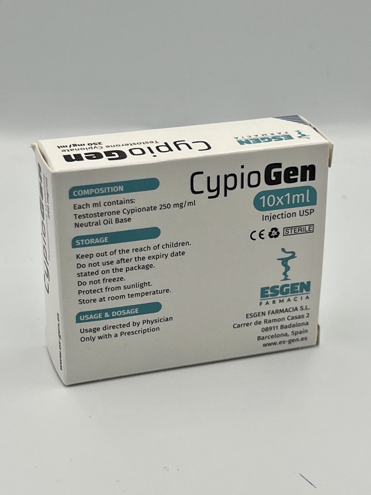Testosteron Cypionate 250mg 10x1ml CypioGen ESGEN - obrazek 3